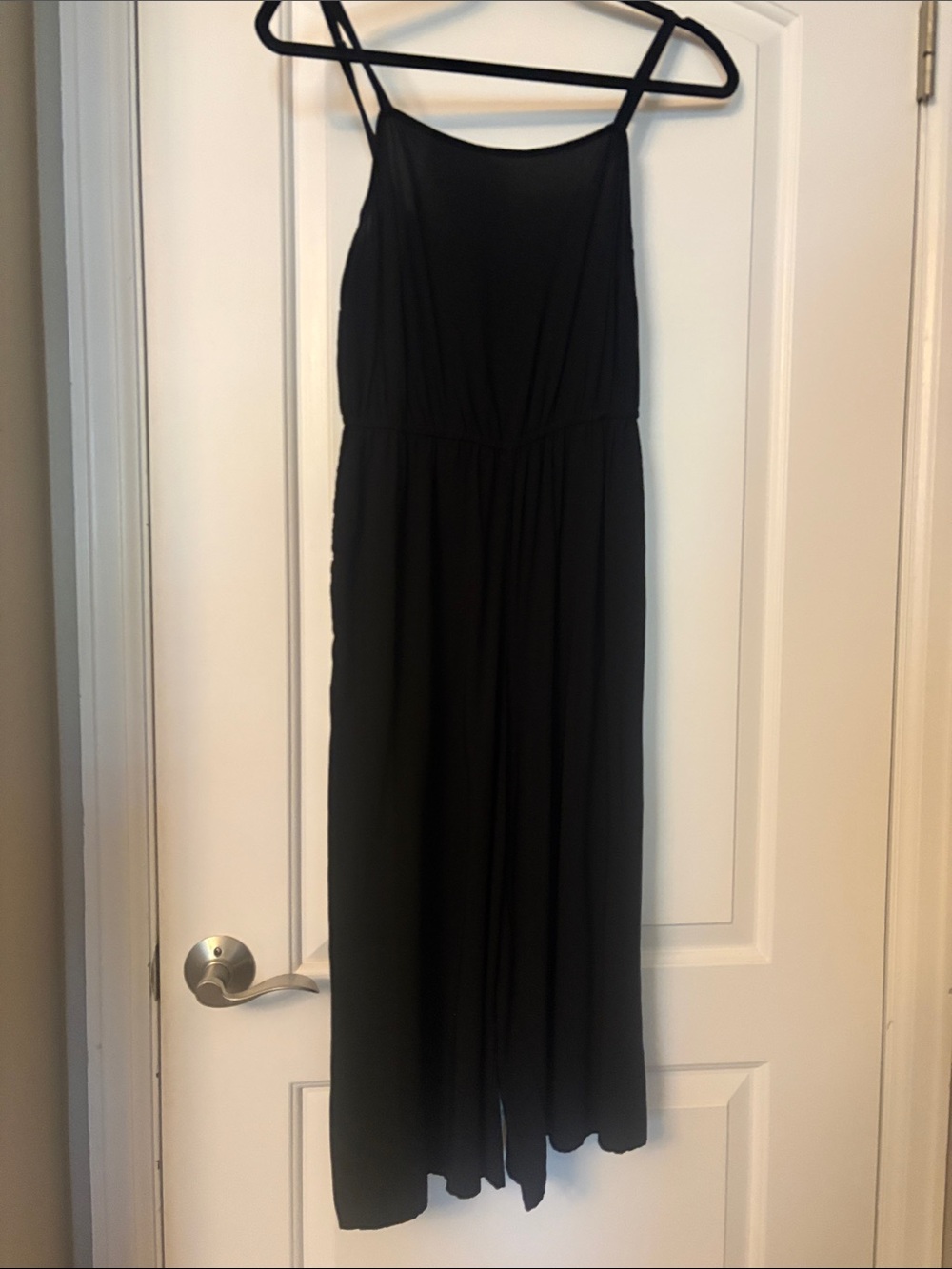 GAP Black Spaghetti-Strap Wide-Leg Jumpsuit